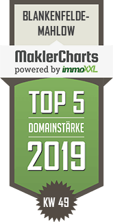 MaklerCharts KW 49/2019 - PLAZA IMMOBILIEN  ist TOP-5-Makler in Blankenfelde-Mahlow