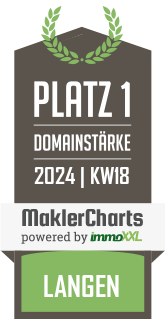MaklerCharts KW 17/2024 - Immobilienkontor42 KG ist bester Makler in Langen