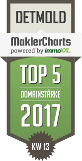 MaklerCharts KW 13/2017 - Adelheid Wienkenjohann Immobilien ist TOP-5-Makler in Detmold