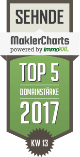 MaklerCharts KW 13/2017 - OSTLAND-Immobiliengesellschaft mbH ist TOP-5-Makler in Sehnde