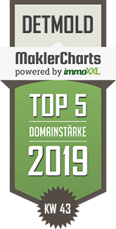 MaklerCharts KW 43/2019 - Martin Knehe Immobilien e.K. ist TOP-5-Makler in Detmold