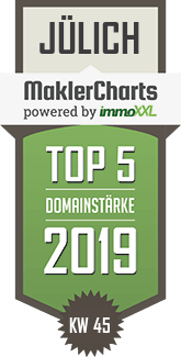 MaklerCharts KW 45/2019 - Stadtentwicklungsgesellschaft Jlich mbH & Co. KG ist TOP-5-Makler in Jlich