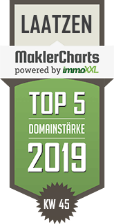 MaklerCharts KW 45/2019 - Immobilienbro Feldt GmbH ist TOP-5-Makler in Laatzen