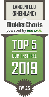 MaklerCharts KW 45/2019 - PAESCHKE GmbH ist TOP-5-Makler in Langenfeld (Rheinland)