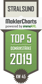 MaklerCharts KW 45/2019 - PIEPER - IMMOBILIEN Stralsund, Inh. Petra Pieper-Neumann ist TOP-5-Makler in Stralsund