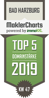 MaklerCharts KW 47/2019 - G&B Immobilienservice GmbH ist TOP-5-Makler in Bad Harzburg