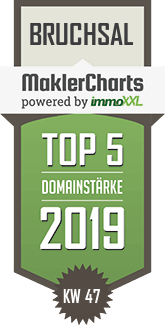 MaklerCharts KW 47/2019 - Jessica Eberhard Immobilien   ist TOP-5-Makler in Bruchsal