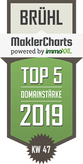 MaklerCharts KW 47/2019 - walbröhl immobilien ist TOP-5-Makler in Brühl