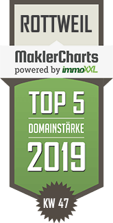 MaklerCharts KW 47/2019 - Immo-Schatz GbR ist TOP-5-Makler in Rottweil