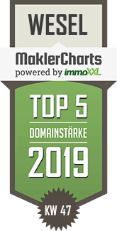 MaklerCharts KW 47/2019 - TINNEFELD IMMOBILIEN ivd ist TOP-5-Makler in Wesel