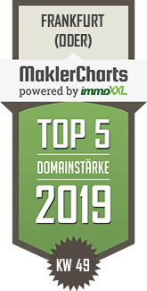 MaklerCharts KW 49/2019 - Doreen Drescher Immobilienmaklerin ist TOP-5-Makler in Frankfurt (Oder)