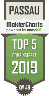 MaklerCharts KW 49/2019 - Immobilien Weishupl ist TOP-5-Makler in Passau