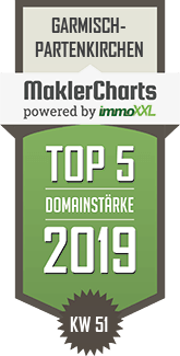 MaklerCharts KW 51/2019 - Michaela Gehrmann Immobilien ist TOP-5-Makler in Garmisch-Partenkirchen