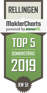 MaklerCharts KW 51/2019 - ImmobilienTeam Dressler & Heringlake GbR ist TOP-5-Makler in Rellingen