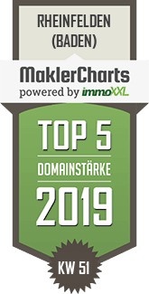 MaklerCharts KW 51/2019 - Heinz Benz GmbH Immobilien Wohnbau ist TOP-5-Makler in Rheinfelden (Baden)