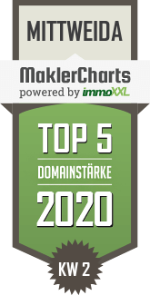 MaklerCharts KW 02/2020 - IMMObase ist TOP-5-Makler in Mittweida