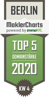 MaklerCharts KW 04/2020 - KLINGER Immobilien, Inh. Dennis Klinger ist TOP-5-Makler in Berlin