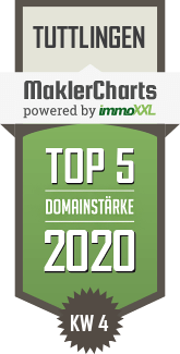 MaklerCharts KW 04/2020 - Kreissparkasse Tuttlingen ist TOP-5-Makler in Tuttlingen