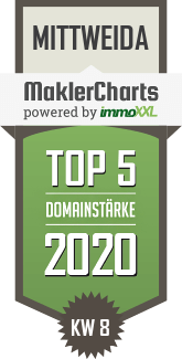 MaklerCharts KW 08/2020 - IMMObase ist TOP-5-Makler in Mittweida