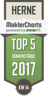 MaklerCharts KW 14/2017 - Weber-Schmitz Hausverwaltungs-, Immobilien- und Sachverstndigen GmbH ist TOP-5-Makler in Herne