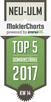 MaklerCharts KW 14/2017 - Nägele BAU GmbH ist TOP-5-Makler in Neu-Ulm
