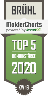 MaklerCharts KW 16/2020 - walbröhl immobilien ist TOP-5-Makler in Brühl