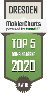 MaklerCharts KW 16/2020 - IMMOVISTA GmbH Immobilienmakler Dresden ist TOP-5-Makler in Dresden