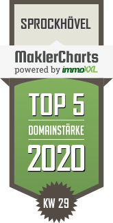 MaklerCharts KW 29/2020 - Immobilien Stracke-Bttcher UG (haftungsbeschrnkt) ist TOP-5-Makler in Sprockhvel