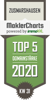 MaklerCharts KW 31/2020 - Wettengl + Marzahn Immobiliencenter Augsburg ist TOP-5-Makler in Zusmarshausen