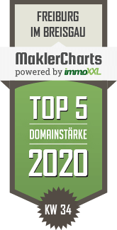 MaklerCharts KW 34/2020 - ImmoLine Freiburg ist TOP-5-Makler in Freiburg im Breisgau