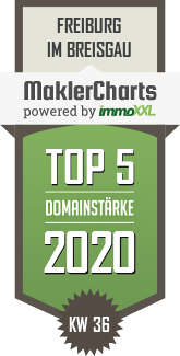 MaklerCharts KW 36/2020 - ImmoLine Freiburg ist TOP-5-Makler in Freiburg im Breisgau