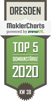 MaklerCharts KW 38/2020 - Kochbeck Immobilien Dresden ist TOP-5-Makler in Dresden