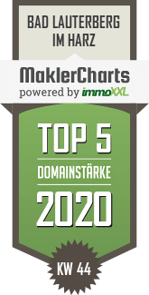 MaklerCharts KW 44/2020 - Tonn Immobilien ist TOP-5-Makler in Bad Lauterberg im Harz