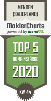 MaklerCharts KW 44/2020 - Mentel Immobilien Service, Inh. Gregor Mentel ist TOP-5-Makler in Menden (Sauerland)