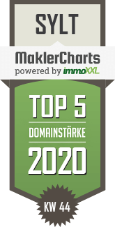 MaklerCharts KW 44/2020 - Oltmann Immobilien Sylt GmbH & Co. KG ist TOP-5-Makler in Sylt