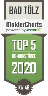MaklerCharts KW 49/2020 - Siegfried Adlwarth Immobilienmakler ist TOP-5-Makler in Bad Tlz