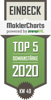 MaklerCharts KW 49/2020 - Stadt & Land Immobilien GbR ist TOP-5-Makler in Einbeck