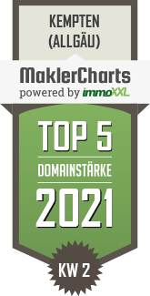 MaklerCharts KW 01/2021 - WIRTH | immobilien & marketing ist TOP-5-Makler in Kempten (Allgäu)