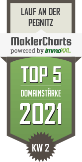 MaklerCharts KW 01/2021 - ImmoService GmbH ist TOP-5-Makler in Lauf an der Pegnitz