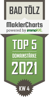 MaklerCharts KW 03/2021 - Siegfried Adlwarth Immobilienmakler ist TOP-5-Makler in Bad Tlz