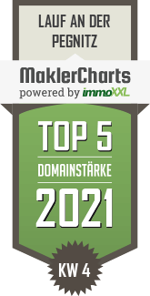 MaklerCharts KW 03/2021 - ImmoService GmbH ist TOP-5-Makler in Lauf an der Pegnitz