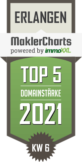 MaklerCharts KW 05/2021 - Expert Immobilien e.K., Inh. Helmut Hauser ist TOP-5-Makler in Erlangen