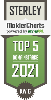 MaklerCharts KW 05/2021 -  Schaak Immobilien, Inh. Anja Maria Schaak  ist TOP-5-Makler in Sterley