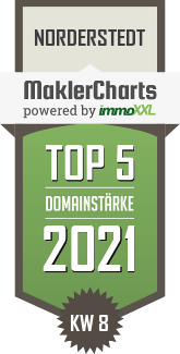 MaklerCharts KW 07/2021 - isn immobilien service norderstedt gmbh ist TOP-5-Makler in Norderstedt