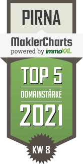 MaklerCharts KW 07/2021 - Immobilienzentrum Sächsische Schweiz ist TOP-5-Makler in Pirna