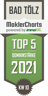 MaklerCharts KW 09/2021 - Siegfried Adlwarth Immobilienmakler ist TOP-5-Makler in Bad Tlz