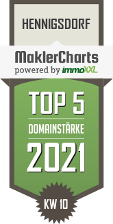 MaklerCharts KW 09/2021 - kfh Immobilien Management GmbH ist TOP-5-Makler in Hennigsdorf