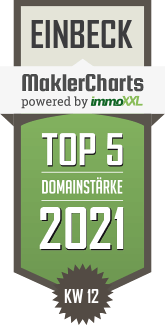 MaklerCharts KW 11/2021 - Stadt & Land Immobilien GbR ist TOP-5-Makler in Einbeck