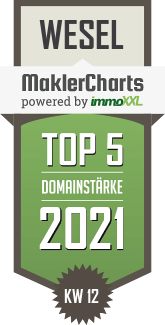 MaklerCharts KW 11/2021 - TINNEFELD IMMOBILIEN ivd ist TOP-5-Makler in Wesel