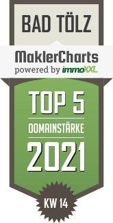 MaklerCharts KW 13/2021 - Siegfried Adlwarth Immobilienmakler ist TOP-5-Makler in Bad Tlz